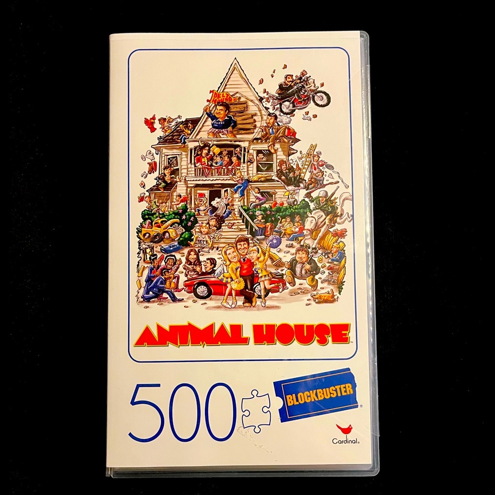 NEW! Animal House Movie 500-Piece Puzzle in Plastic Retro Blockbuster Video Case